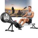 JOROTO Rowing Machines, Foldable Air Magnetic Rowing Machine with 10 Resistance Levels, Supports Bluetooth & Kinomap, 158KG Capacity, Smart Backlit Monitor, Heavy-Duty Indoor Rower for Home & Gym Use