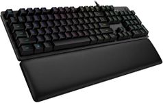 Logitech G513 Mechanical Gaming Keyboard with Palm Rest, RGB LIGHTSYNC, GX Brown Tactile Key Switches, Brushed Aluminum Case, Customizable F-Keys, USB Pass Through, QWERTY UK Layout - Carbon/Black