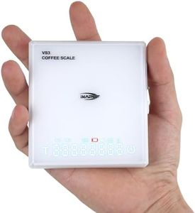 IKAPE V2 Digital Mini Coffee Scale with Timer, 2kg/0.1g High Precision Rechargeable Drip Espresso Scale with Tare Function, LED Display(White)