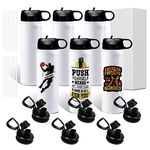 BetterSub 20oz Sublimation Sports Water Bottle Stainless Steel Insulated Blank White Tumbler 6 Packs