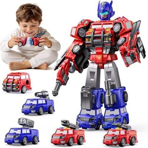 Gifts for 3 4 Year Old Boys, Toys for 3 4 Year Old Boys, 5-in-1 Transform Robot Toys for Boys 4-6, Easy DIY Assembly, 3 4 Year Old boy Birthday Gifts, Ideals Toys for Boys, Kids Toys