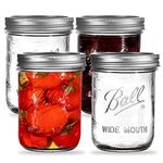 Ball Wide Mouth Mason Jars 16 oz. (12 Pack) - Pint Size Jars with Airtight Lids and Bands for Canning, Fermenting, Pickling, or DIY Decors and Projects - Bundled with Peaknip Jar Opener