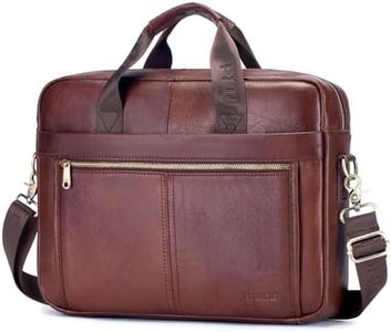 SPAHER Mens Leather Laptop Bag Briefcases for Men 15.6 Inch Leather Briefcase Business Work Laptop Handbag Shoulder Bag Office Bag for Men Laptop Messenger Bag