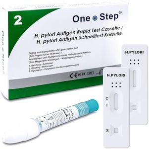 2 x One+Step Helicobacter Pylori Schnelltest I Darmkrebs Vorsorgetest I Selbsttest für zu Hause I H.Pylori Test I bei Durchfall - Reizdarm - Sodbrennen - Magenbeschwerden