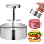 ZOOFOX Adjustable Burger Press, Non-Stick Patty Maker Mold, 18/8 Stainless Steel Hamburger Press for Beef, Vegetable, BBQ, Griddle and Cooking, BPA Free