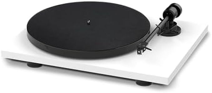 Pro-Ject E1 Phono Turntable with Pick it MM E Cartridge – Built-in Phono Preamp – Connect Directly to Powered Speakers or Line Inputs – Handmade in Europe – 33/45 RPM Electronic Speed Switch (White)