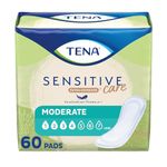 TENA Incontinence Pads, Bladder Control & Postpartum for Women, Moderate Absorbency, Long Length, Sensitive Care - 60 count