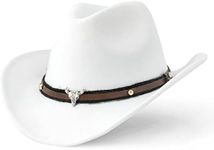 DOCILA White Cowboy Hat for Women M