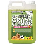 GardenersDream Artificial Grass Cleaner 1 x 5L, Various Fragrances - Garden Astro Turf Cat Dog Pet Safe Deodoriser 5 Litre Concentrated Bottle Outdoor Fake Lawn Disinfectant Solution (Spring Flowers)