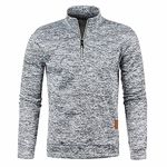 NSICBMNO Mens Golf Jumper 1/4 Zip Pullover Top Winter Long Sleeve Fleece Jumper Casual Athletic Sportwear Turtle Neck Sweater Quarter Zip Knitwear Gym Shirt Solid Color Thermal Top Running Top