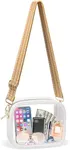 KETIEE Clear Bag for Stadium Events: Clear Crossbody Bag Stadium Approved Clear Purses for Women See Through Clear Handbag with Adjustable Detachable Strap for Concerts Sports Festivals (White)