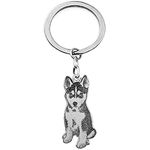 Jinlinjew Personalised Pet Photo Keychain, Custom Engraved Your Face & Text Keyring for Chrismas Birthday Gift in Titanium Steel