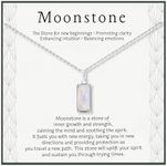 HOPE LOVE SHINE New Beginnings Rainbow Moonstone Sterling Silver Necklace for Women, Sterling Silver and Moonstone, Moonstone