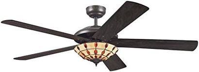 Westinghouse Ceiling Fans 72485 Comet Tiffany 132 cm Espresso Indoor Ceiling Fan, Light Kit with Tiffany Glass