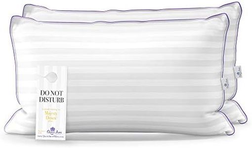 Queen Anne Luxury Hotel Pillows - Two Pack (2) - Majesty Down - Synthetic Down Alternative - Allergy Free Hypoallergenic Bed Pillows - Made in USA (Queen Soft)