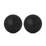 Heka Naturals Polished Shungite Black Crystal Sphere | Decorative Crystal - Chakra Crystal Decor, Home Decor - Real Crystal Stress Ball, Feng Shui Orb, Healing & Massage Ball (Set of 2 Spheres 5 cm)