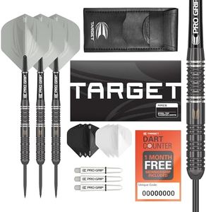 TARGET Darts Ares 24G 80% Tungsten Steel Tip Darts Set - 6 Pro Grip Shafts - 9 Pro Ultra Flights - Dart Wallet Bundle