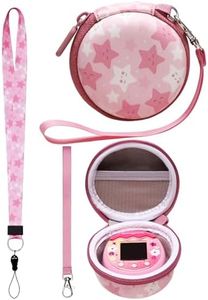 LTGEM Case Compatible with Tamagotchi Pix/Tamagotchi Original/Tamagotchi Nano x/Tamagotchi Hello Kitty/Tamagotchi Uni, Protective Carrying Electronic Pets Case with Lanyard Neck Strap(Pink)