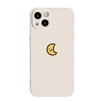 Casechics Compatible with iPhone Case,Silicone Cute Couple Matching Cartoon Sun Moon Camera Lens Protection Soft Shockproof Cover Phone Case (Whitemoon,iPhone 14 Plus)