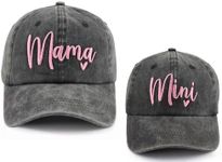 Mommy and Me Hats, Cute Mother Daughter Baseball Cap, Matching Mommy and Daughter Outfits Hat, Mother's Day Birthday Gifts for Mom, Mama, Girls, Women Black