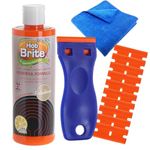 Hob Brite Hob Cleaner Glass Ceramic 250ml, Ceramic Hob Cleaner and Induction Hob Cleaner Kit with Microfibre Cloth and Safety Scraper for Home Kitchen Cooktops