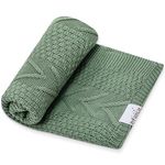 Ultra-Soft Organic Cotton Baby Blanket 31.5 x 43.3 inches - Ideal Swaddle Blanket for Soothing Newborns, Breathable & Gentle, Perfect for Boys & Girls, (Green)