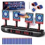 Lehoo Castle Nerf Target, Electronic Shooting Target for Nerf Gun, Digital Auto Reset Scoring Nerf Gun Target with 20 Refill Darts & 2 Wrist Bands, Gift Toy for Boys & Girls