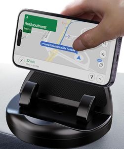 VEROX Universal 360 Degree Car Mobile Holder for Dashboard Non-Slip Silicone Phone Stand for car, Adjustable Angle for Landscape or Portrait View Compatible with All Smartphone- Black
