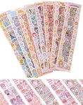 FunBlast Cute Cartoon Theme Kawaii Stickers-20 Pet Sheets Cute Washi Stickers For Project,Japanese Style Girls Sticker Set,Size Of Each Sheet-40 X 8 Cm(Color&Design May Vary)Self Adhesive