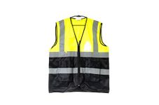 the kalibar Safety Jacket Reflective High Visibility use For Airport, Construction, Emergency, Landscaping, Paving, Police, Sanitation, Security Guard, Engineering jacket (Black & Yellow)