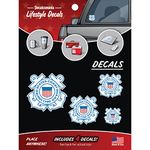 OFFICIALLY LICENSED U.S. COAST GUARD DECALS - 4 Piece US Military Stickers For Truck or Car Windows, Phones, Tablets & Laptops - Large Military Decals 1.75 to 4 Inches - Car Decals Military Collection
