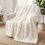 SHANNA Soft Warm Rabbit Plush Fleece Blankets Thick 1000 GSM Throws for Sofa Large Fluffy Versatile Blanket Bed Throw for Bedroom, Couch, Travel, Kids, Camping (White, 160 * 200cm)