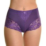 Angelina G911_M Women's High Waist Boxer Briefs with Lace Accent Detail (Pack of 12)