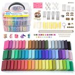 Shuttle Art Polymer Clay, 60 Colors Oven Bake Modeling Clay, Creative Clay Kit with 19 Clay Tools and 16 Kinds of Accessories, Non-Toxic, Non-Sticky, Ideal DIY Art Craft Clay Gift for Kids Adults