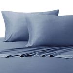 Royal Hotel Bedding Silky Soft Bamboo Cotton Sheet Set, 100% Bamboo-Cotton Bed Sheets, Top Split King Size, Periwinkle