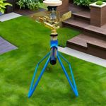 MAXAGRO Automatic 360 Degree Rotating Brass Sprinkler with Stand | Heavy Duty Head |Water Sprinkler Irrigation System for Lawn and Garden | Planting Beds | Garden Sprayer Sprinkler for Agriculture