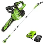 Greenworks 24V Chainsaw,24V Polesaw,Combo Kit(1)2AH Battery, (1) 2A Chargers