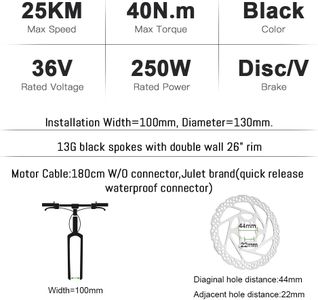 YOSE POWER 26in Electric Bike Conversion Kit – E-Bike Wheel Set
