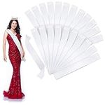 White Satin Sashes for Pageants, Bachelorette Party, Prom (4 x 33 in, 24 Pack)