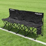 FORZA Portable Aluminium Team Benches - 4, 6 & 8 Seat Benches Available | Folding Chairs for Subs (Without Team Shelter, 4 - Seater Pro)