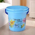 Kuber Industries (Pack of 2) Bucket | Water Bucket for Bathroom (18 LTR) Plastic Bucket for Kitchen | Balti for Bathroom | Bucket for Daily Use | Portable Bucket | Printed Storage Bucket | Blue