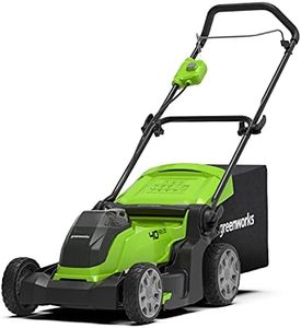 Greenworks G40LM41 Tondeuse à Gazon Sans Fil pour Pelouses Jusqu'à 500 m², Largeur de Coupe de 41 cm, Sac de 50L SANS Batterie 40V Ni Chargeur, Garantie 3 Ans