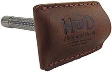 Hide & Drink Leather Double Edge Safety Razor Head Protective Sheath/Shaving Travel Cover Handmade Bourbon Brown