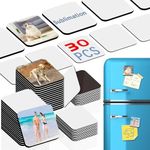 30 Pieces Sublimation Magnet Blanks Fridge Magnets, Square Sublimation Blanks DIY Photo Magnets for Refrigerator, Fridge Decorative Magnets for Whiteboard Office Calendar Kitchen Home Wall Decor etc