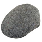 Faith & Sarah Kids Flat Cap for Boys or Girls Tweed, Herringbone or Tartan Peak Hats for Toddler and Child 2-12 Years (Grey Chevron, 2-4 Years)