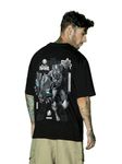 Bewakoof Official Marvel Merchandise Men's Graphic Printed Oversized Fit T-Shirt_620196_Black_L