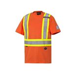 Pioneer 100% Cotton High Visibility T-Shirt, Startech Reflective Tape, Orange, XL, V1050550-XL