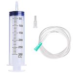 HaBeuniver 300ml Large Plastic Syringe with 32.8 Feet Handy Tubing for Scientific Labs, Watering, Refilling, Filtration, Motoring Application, Multiple Uses Measuring Syringe Tools, Set of 1