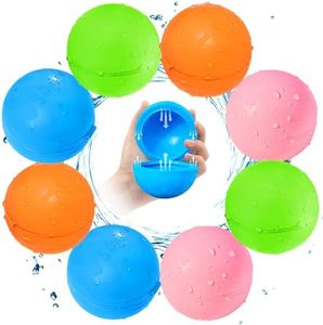 Water Balloons 8 PCS Reusable Water Balloons Self-Sealing Water Balloons for Kids Adults Outdoor Activities Water Games Toy Summer Fun Bath Toys for Kids