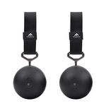 FITactic Rock Climbing Solid Training Cannonball Bomb Power Pull Up Ball Hold Grips for Straps for Finger, Forearm, Biceps, Back Muscles (Black (4"))